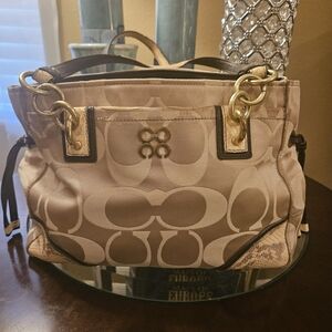 COACH Vintage Collette Carryall Canvas Satchel Handbag
